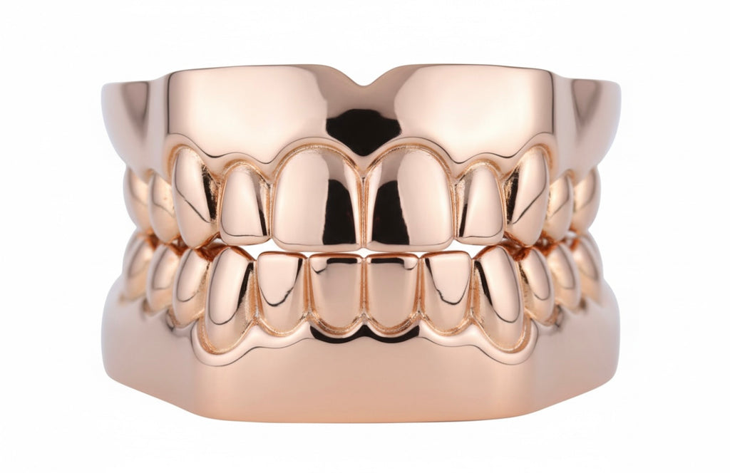 8 top & 8 bottom Italian Alloy Gold Grillz